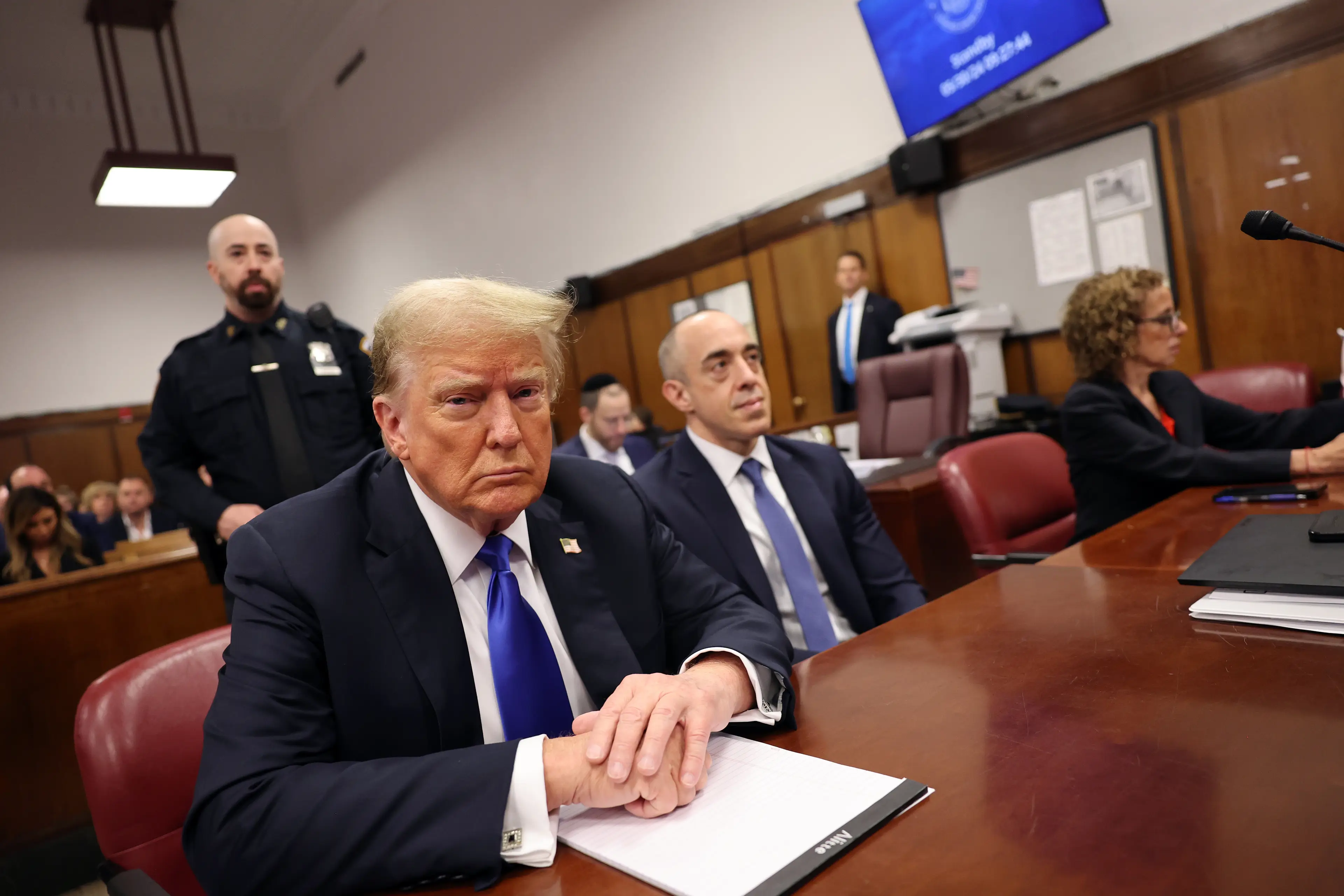 Trump in court during the trial over hush money payments (Michael M. Santiago/Getty Images)