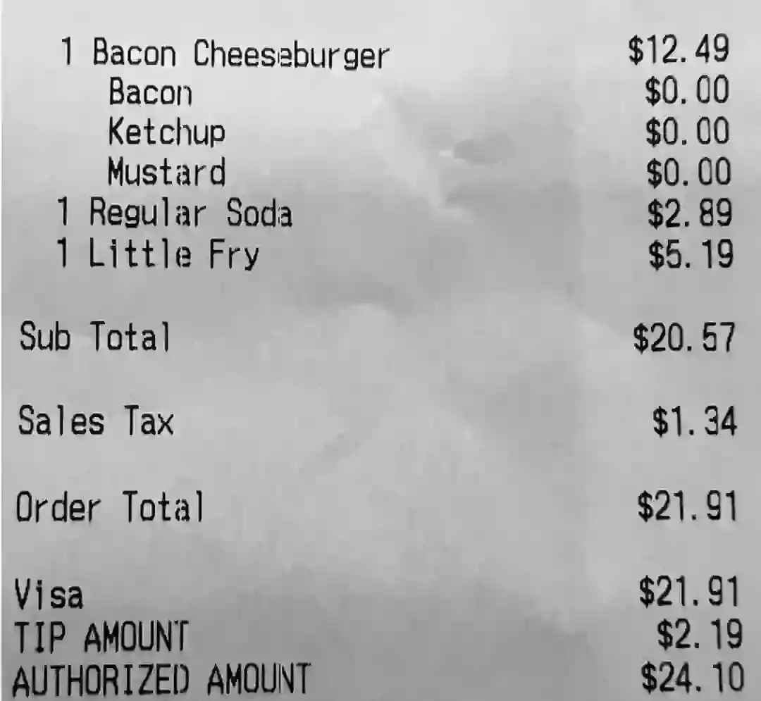 The Five Guys receipt which went viral for its total cost (X/@‌WallStreetSilv)
