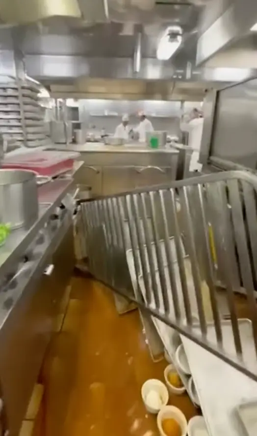 Food spilled across the kitchen. (9 News)