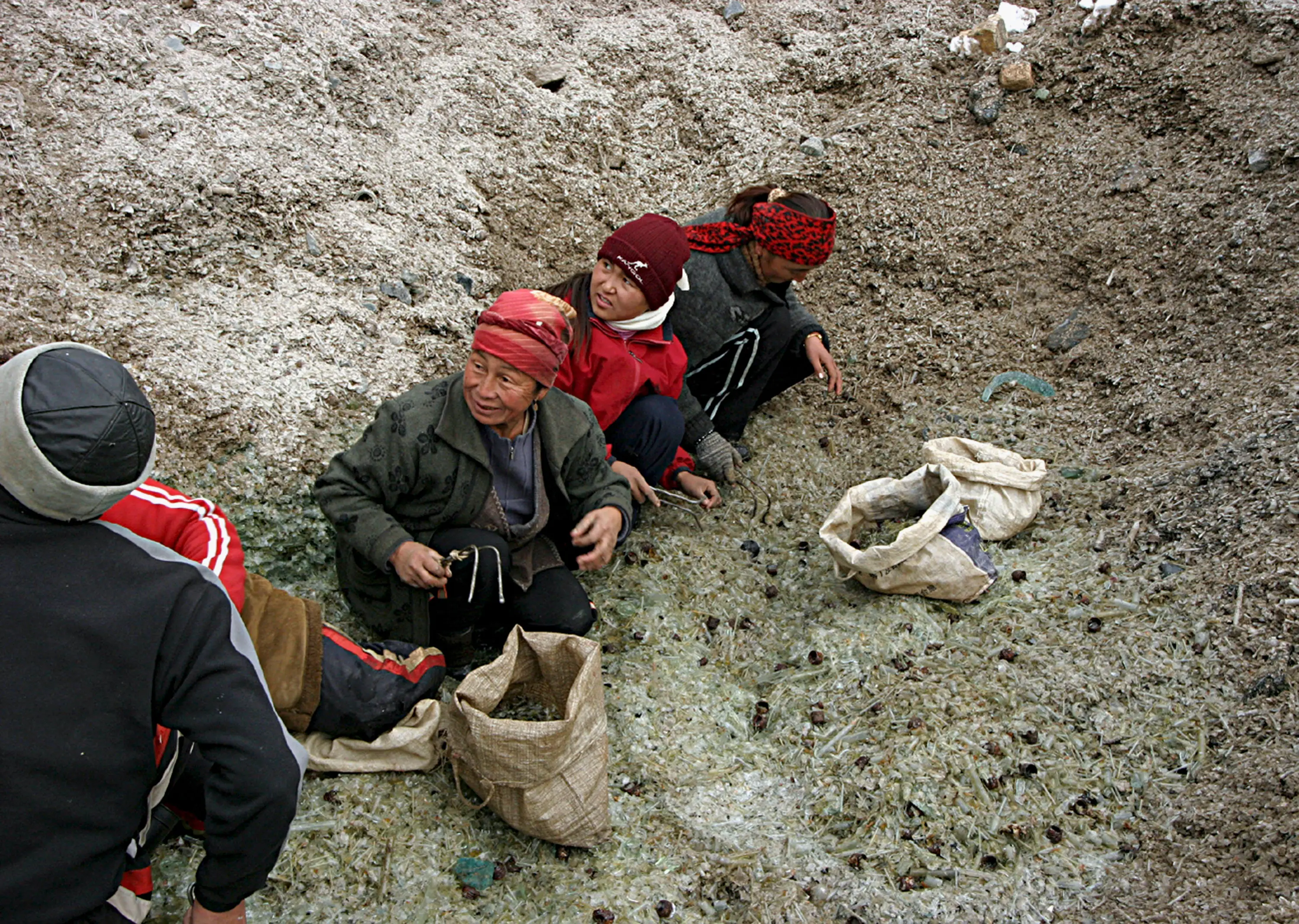 Local miners pictured in the town in January 2007 (Nina Gorshkova/Laski Diffusion/Getty Images)
