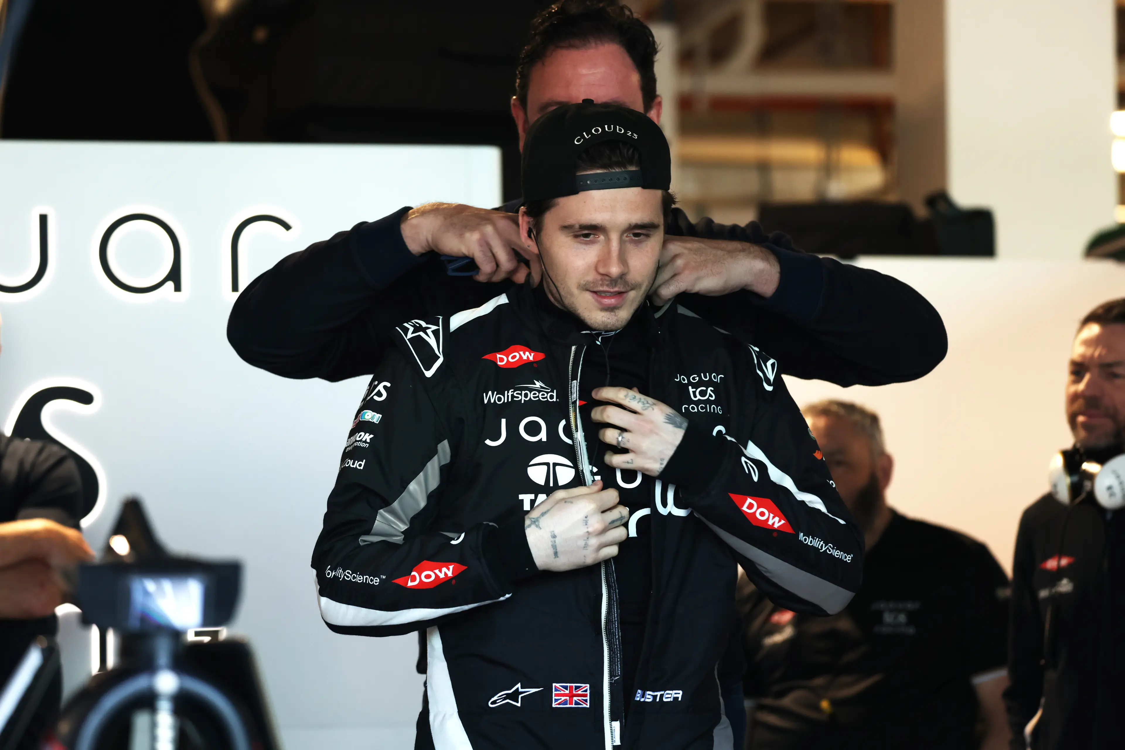 Brooklyn Beckham recently spoke about his dad at a Formula E event (Andrew Ferraro/LAT Images)