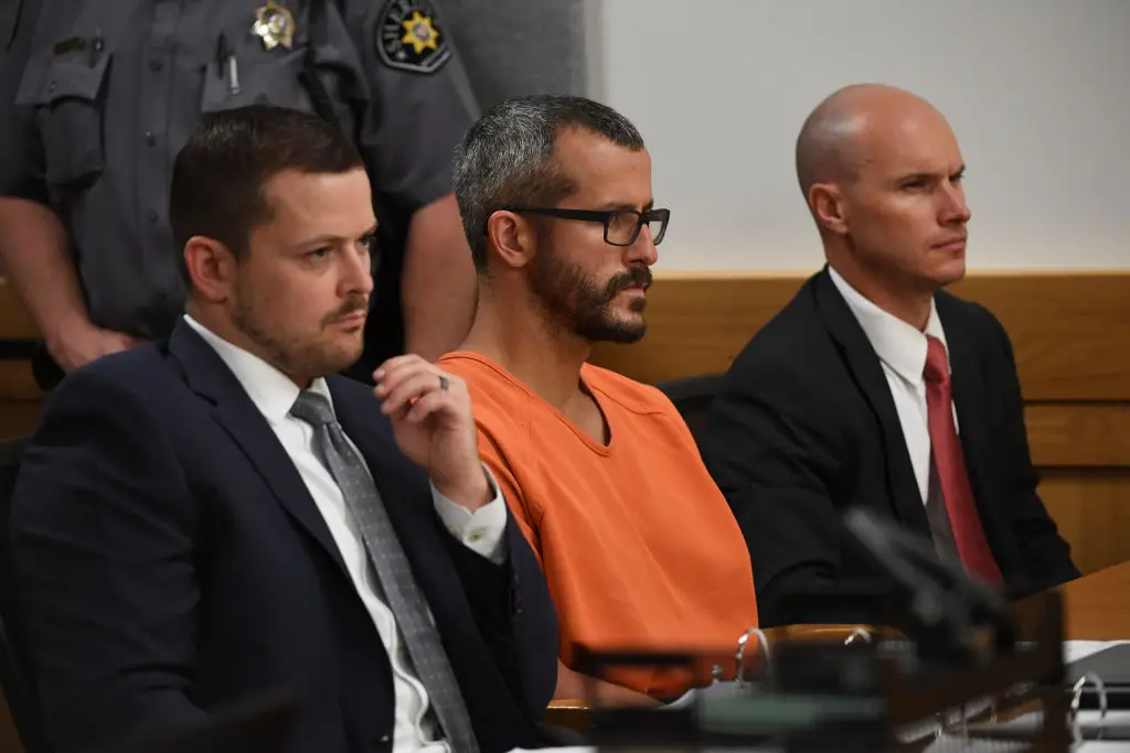 Chris Watts on trial for the killings of Shanann, Bella and Celeste. (RJ Sangosti - Pool/Getty Images)