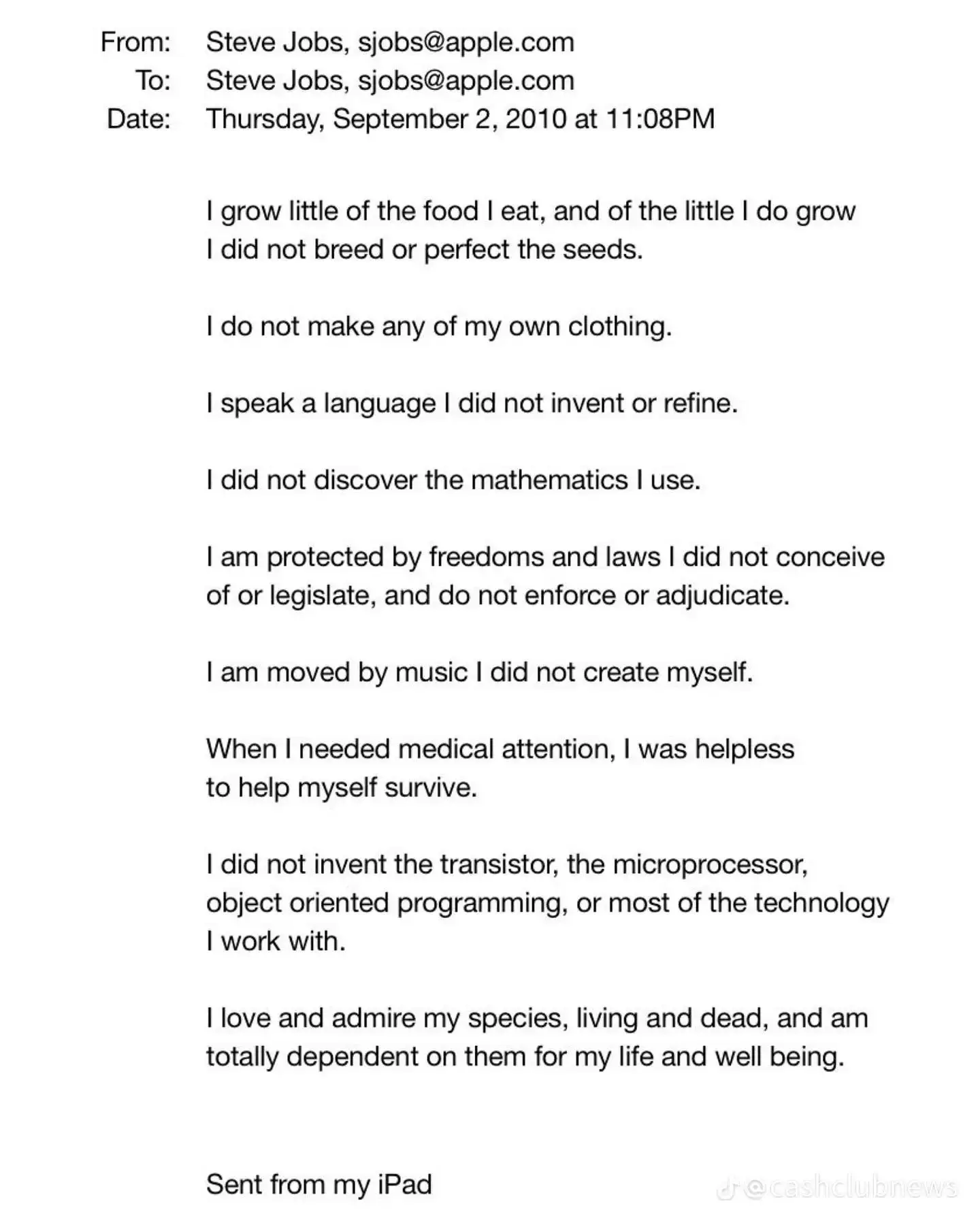 Steve Jobs' poem (Reddit)