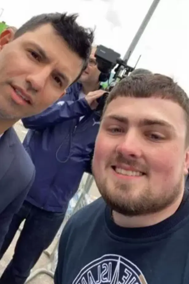 Derbyshire with Manchester City legend, Sergio Aguero (Jack Derbyshire)