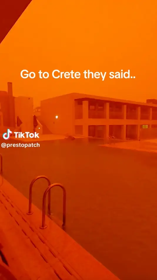 Holidaymakers in the region say it's starting to look like the 'Upside Down' (TikTok/@prestopatch)