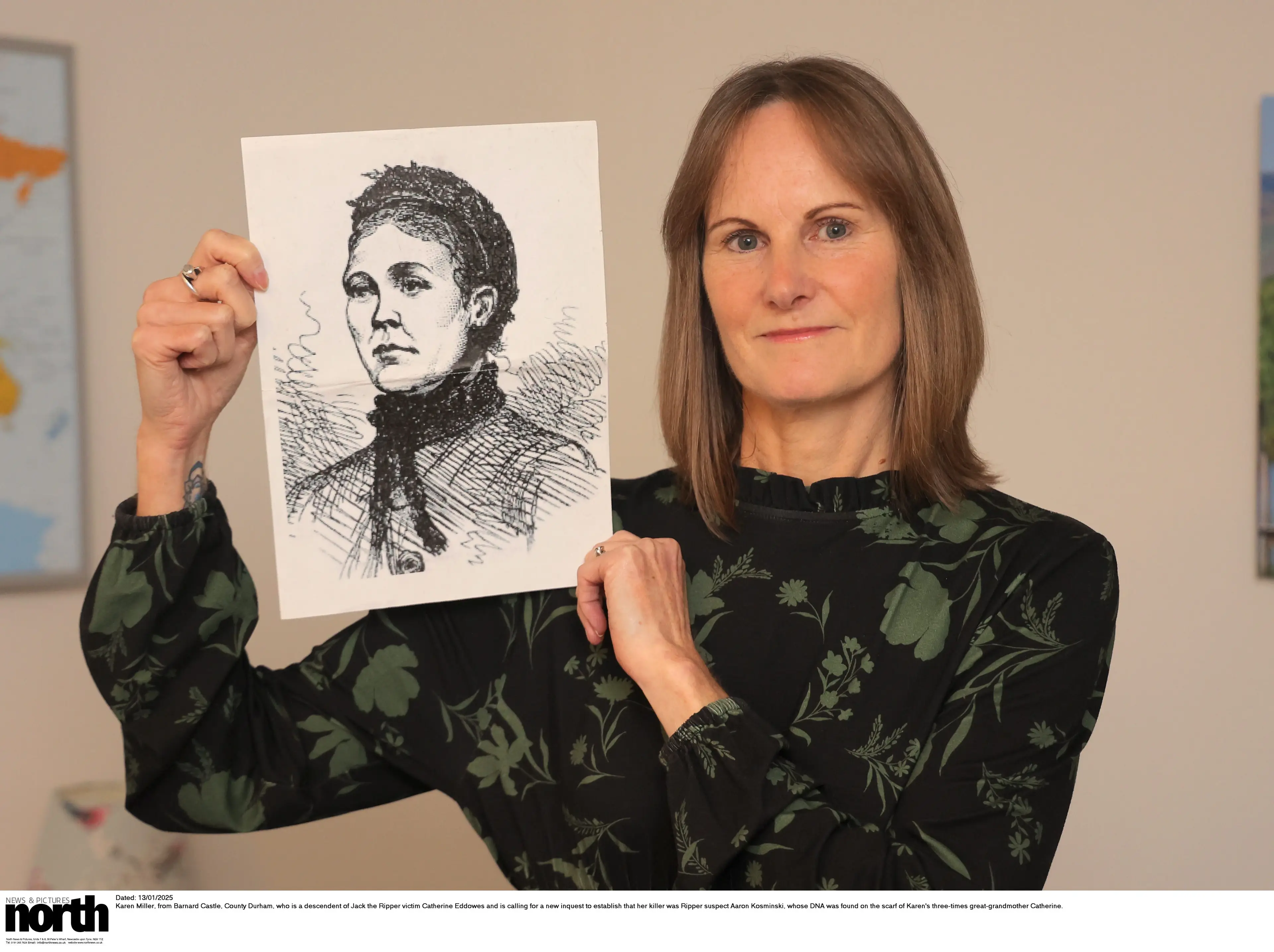 Karen Miller, a descendant of Ripper victim Catherine Eddowes (North News & Pictures)