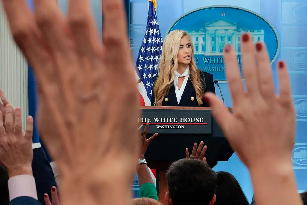 Zacharia struggled during her first inaugural briefing (Chip Somodevilla/Getty Images)