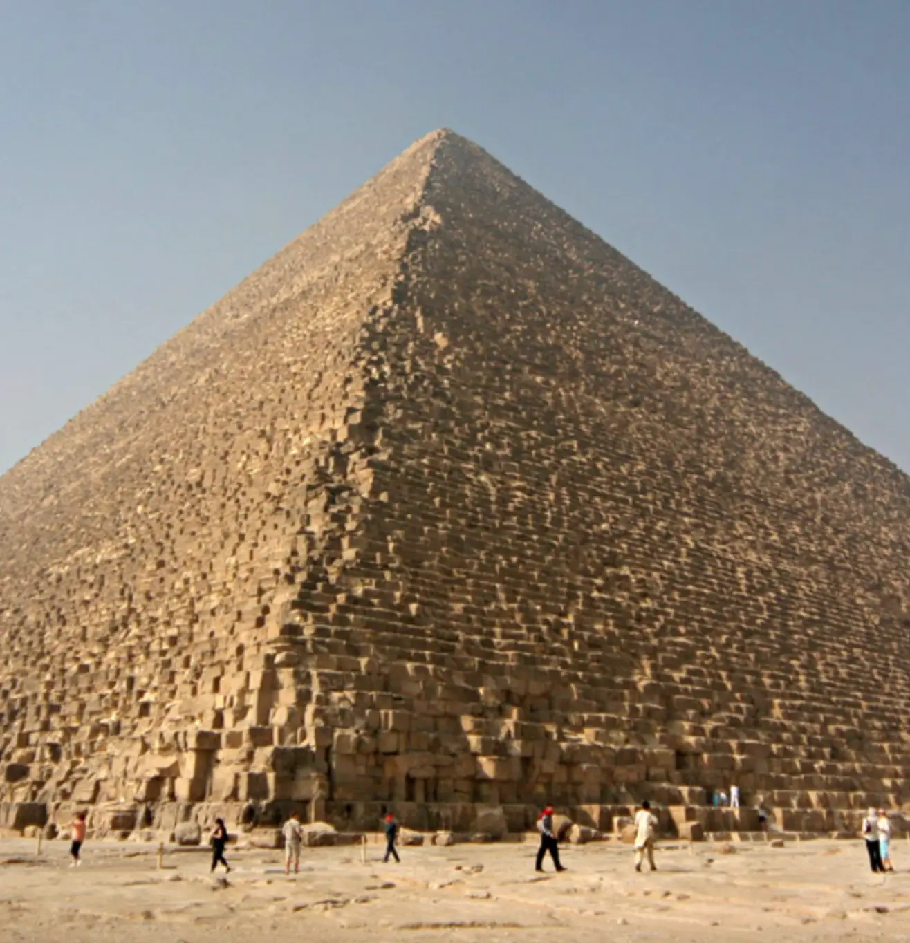 The Great Pyramid of Giza is missing a capstone.