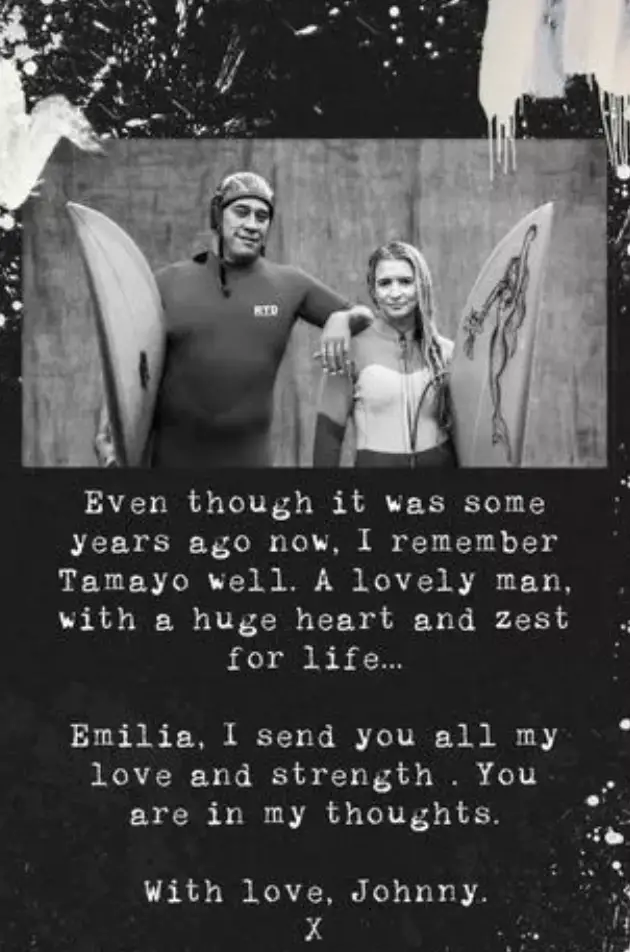 Depp shared his condolences to Perry's family. (Instagram/ @johnnydepp)