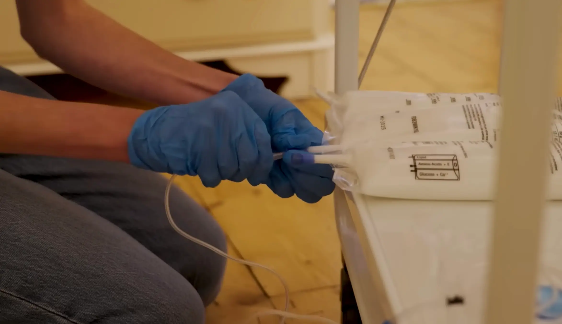 Celia's total parenteral nutrition feed runs for ten hours a day (YouTube/Truly)