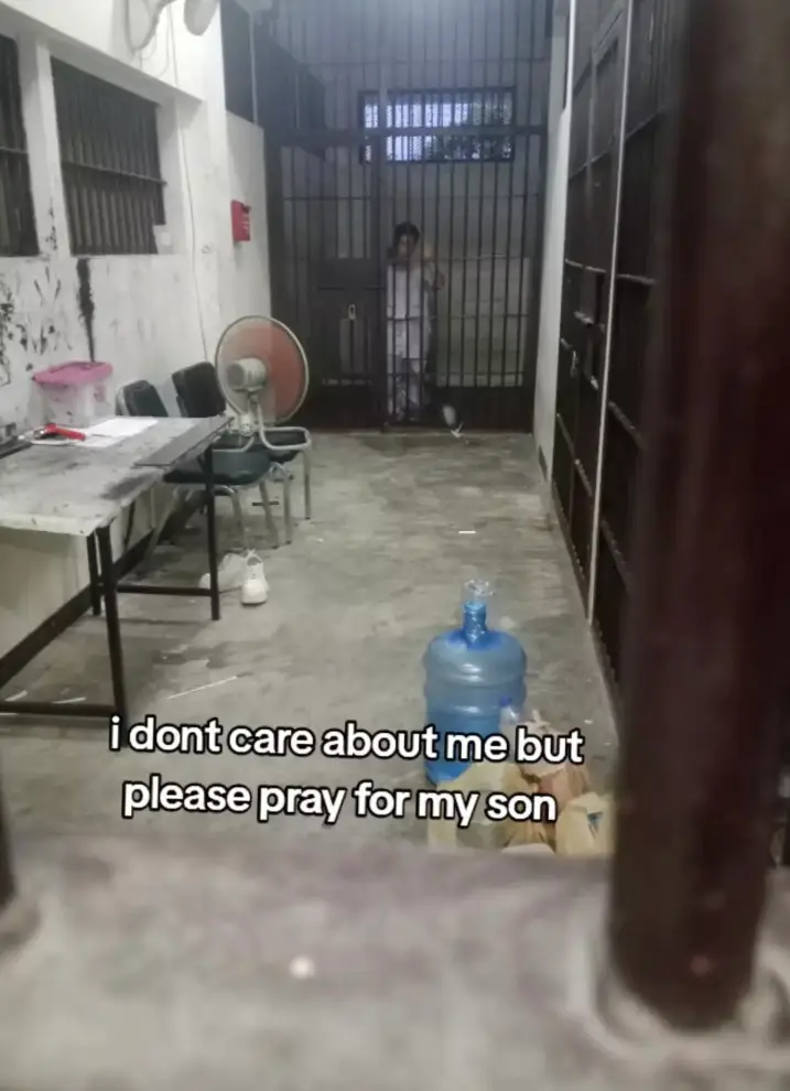 The 32-year-old mum says her and her son Cairo, 4, are trapped in 'hell on earth' at the Immigration Detention Centre (TikTok/@mumontheruninasia)