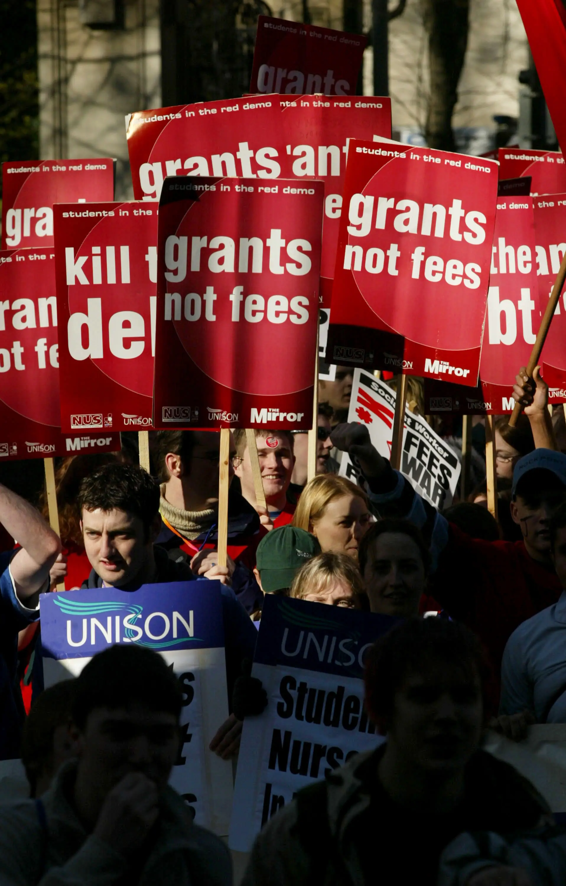 Student loans have been controversial since their inception, as this 2002 protest shows (Sion Touhig/Getty Images)