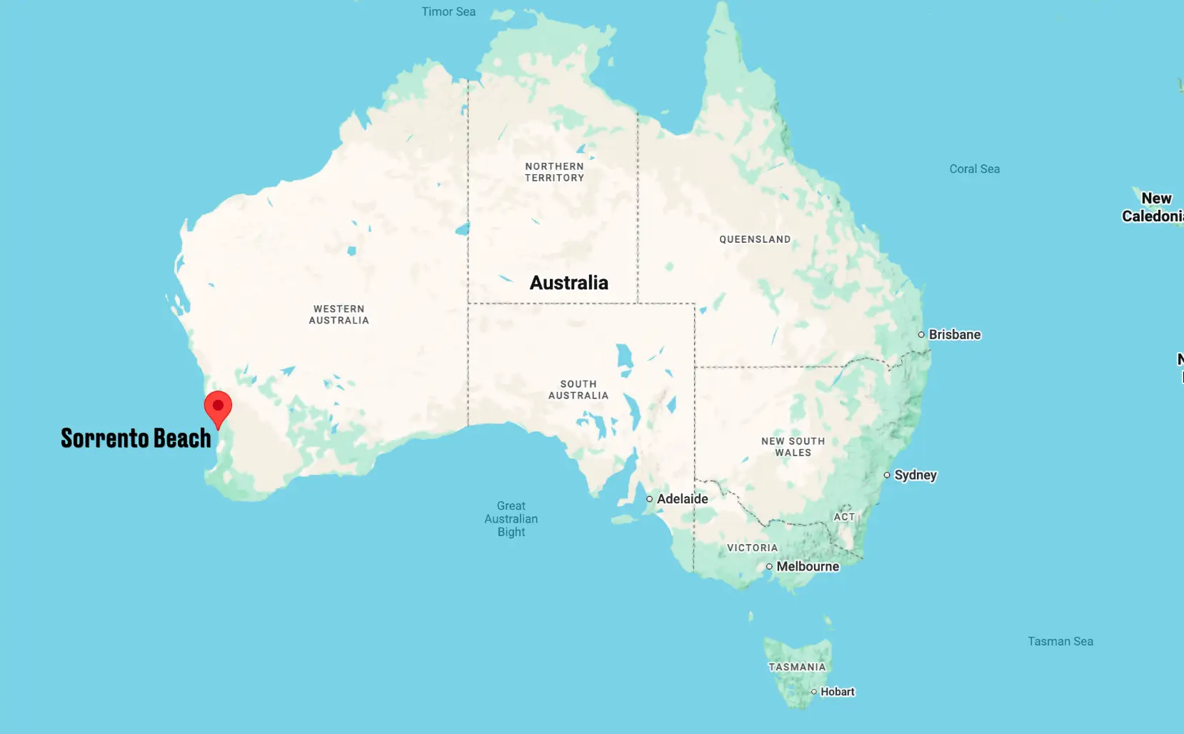 Sorrento Beach is located in Western Australia (LADbible/Google Maps)