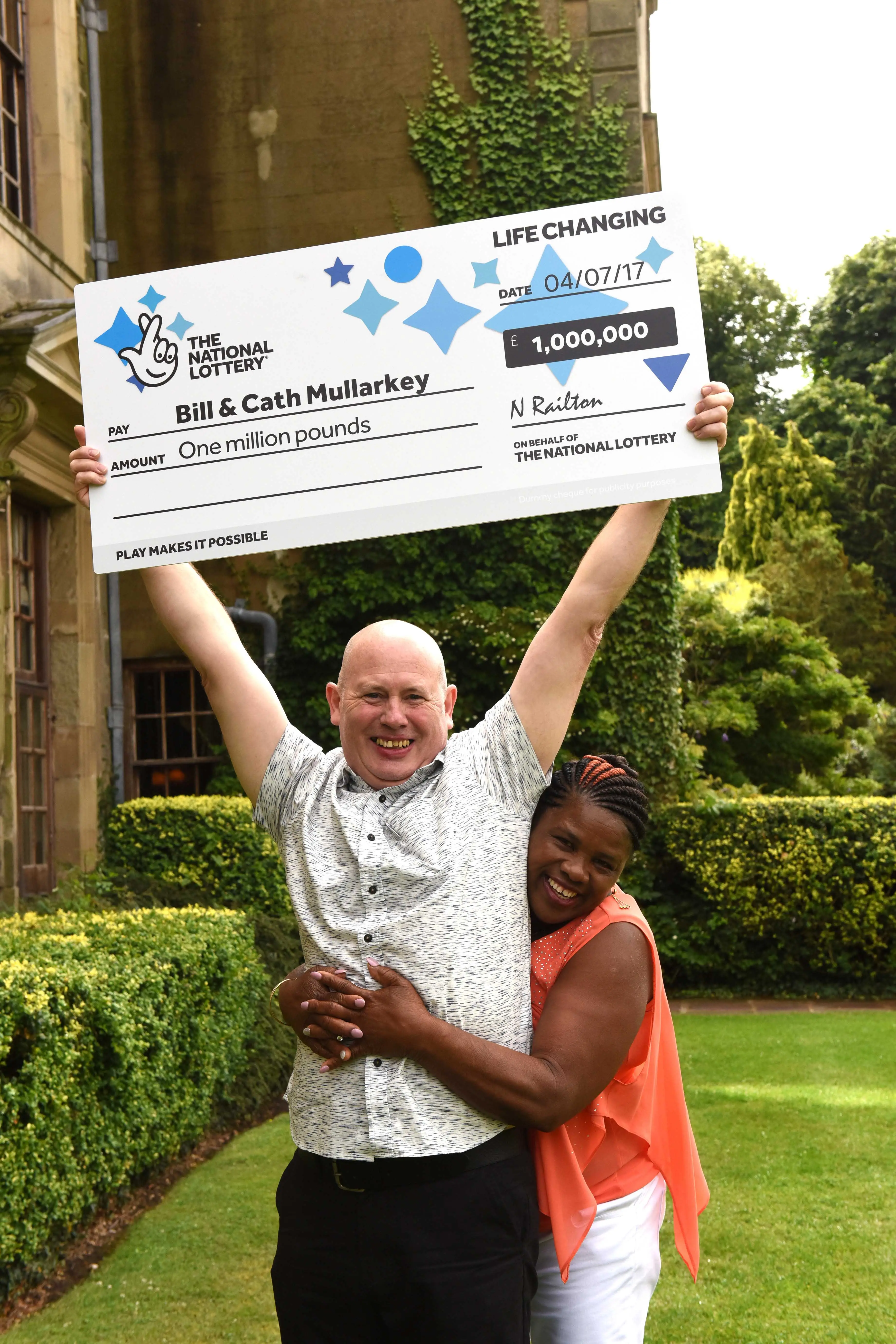 Bill, 64, and Cath Mullarkey, 63, won £1 million in the National Lottery in 2017 (PA)
