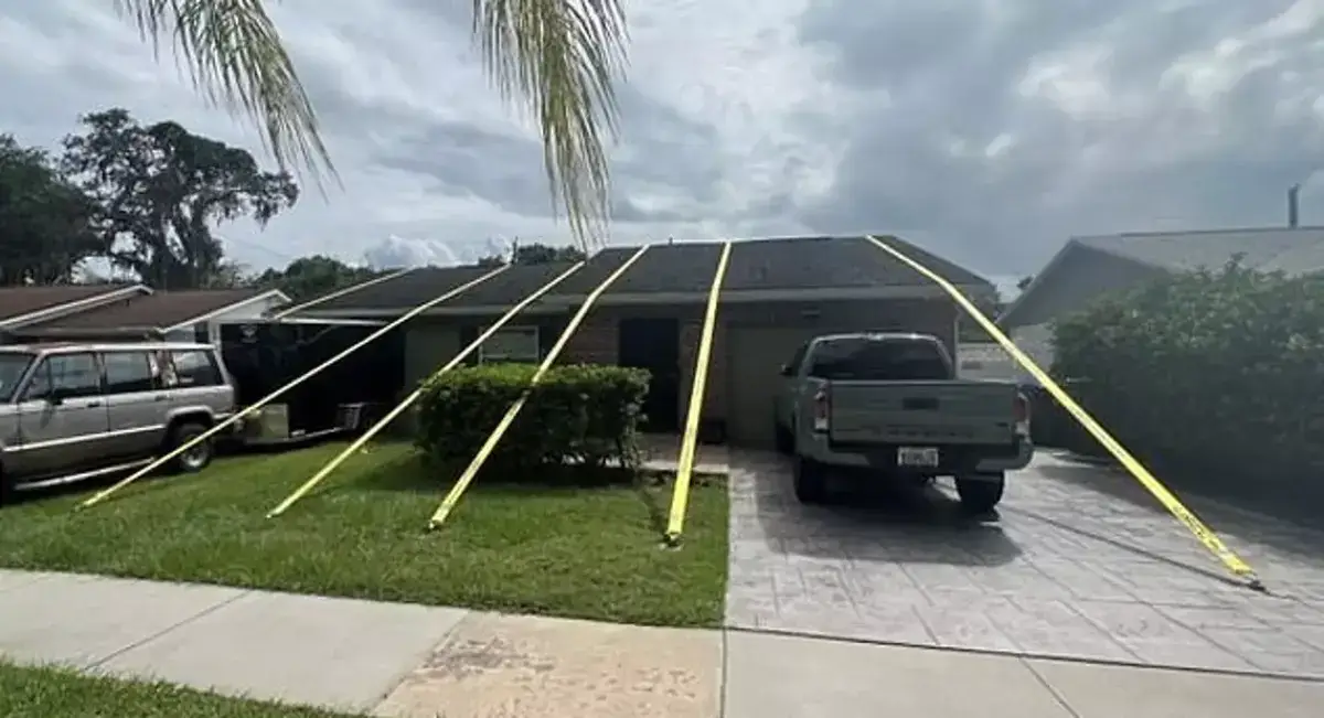 The house was secured before the hurricane, and afterwards both home and straps were all still in place. (Spectrum News 9)
