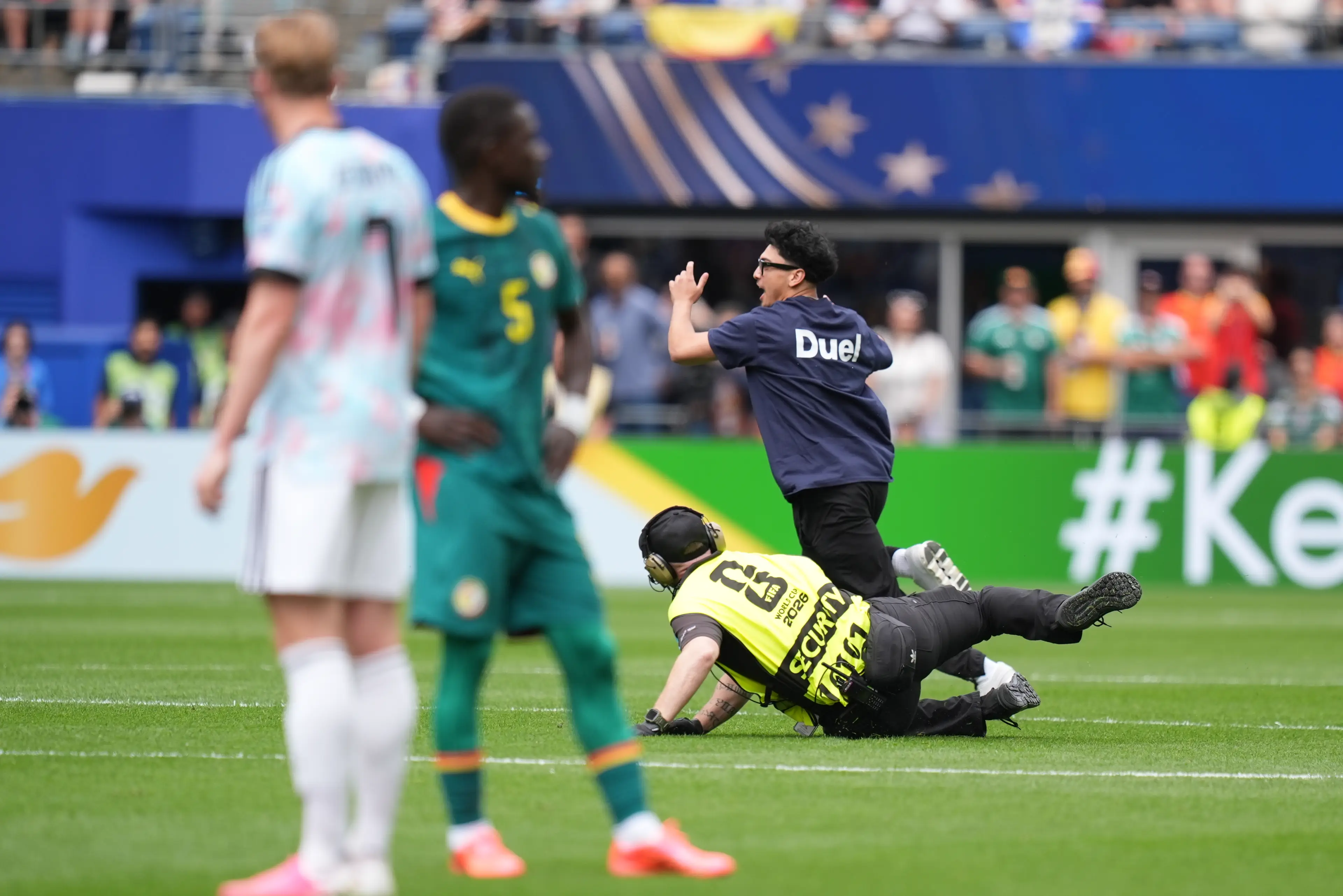 Three pitch invaders caused the game to be halted (Ercin Erturk/Anadolu via Getty Images)