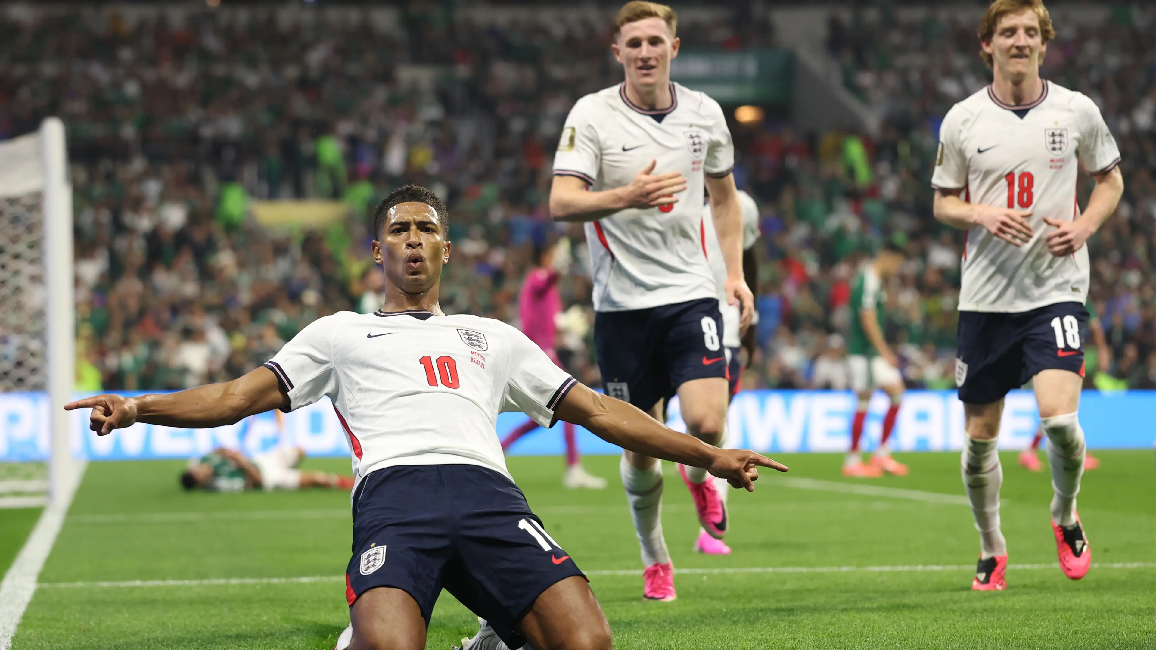 Jude Bellingham celebrates after his second goal for England (Getty Images)