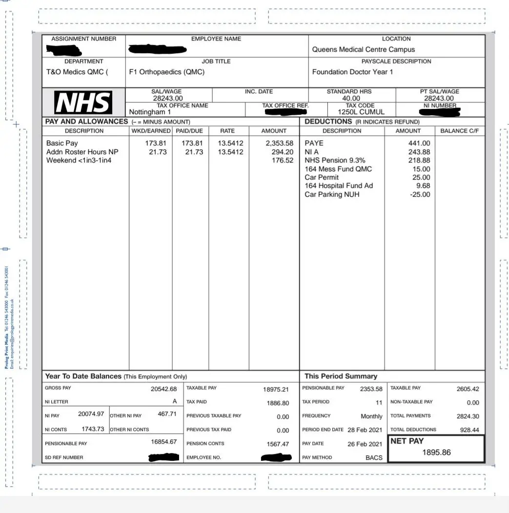 The F1 shared his payslip online.