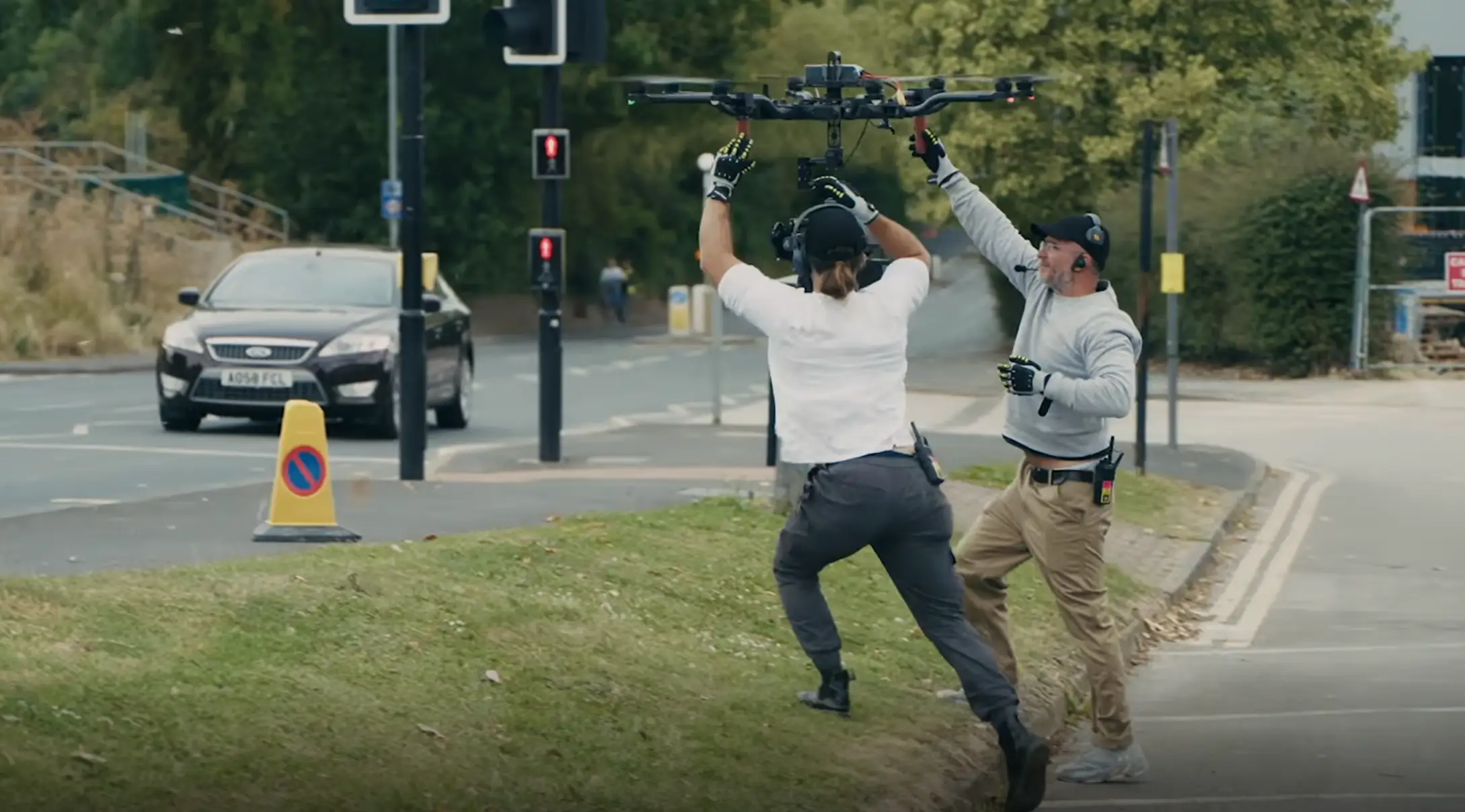 A drone was used in the scene, and a camera had to be attached to it while filming (Netflix)
