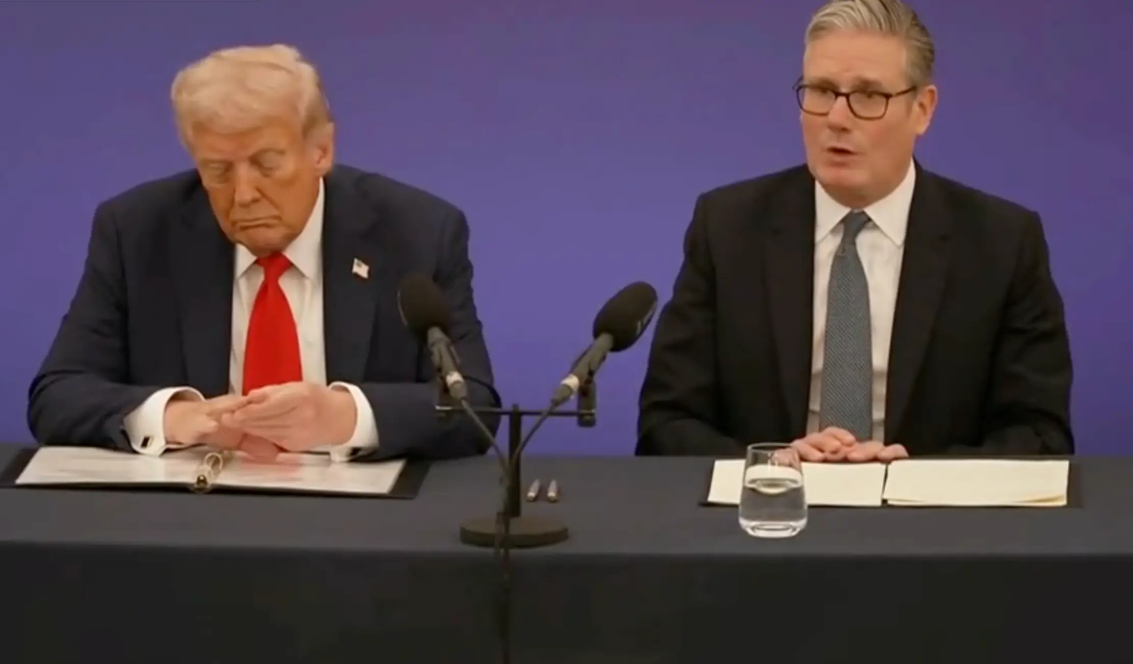 Trump looked like he didn't care much for Starmer's words at one point (RSBN)