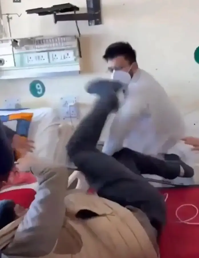 The shocking video of the incident that unfolded at the Indira Gandhi Medical College went viral (Facebook)