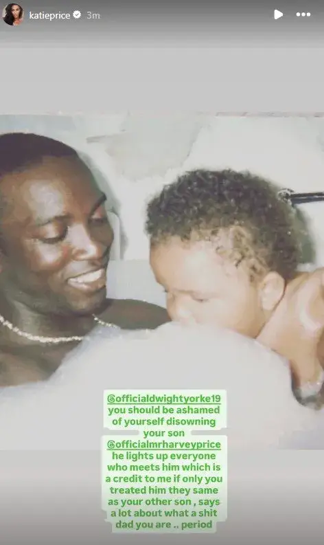 Katie Price has slammed Harvey’s dad and ex footballer Dwight Yorke (Instagram/@katieprice)