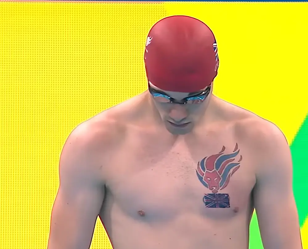 Josef Craig had to cover up the Olympic rings to compete at the Paralympics. (YouTube/Paralympic Games)
