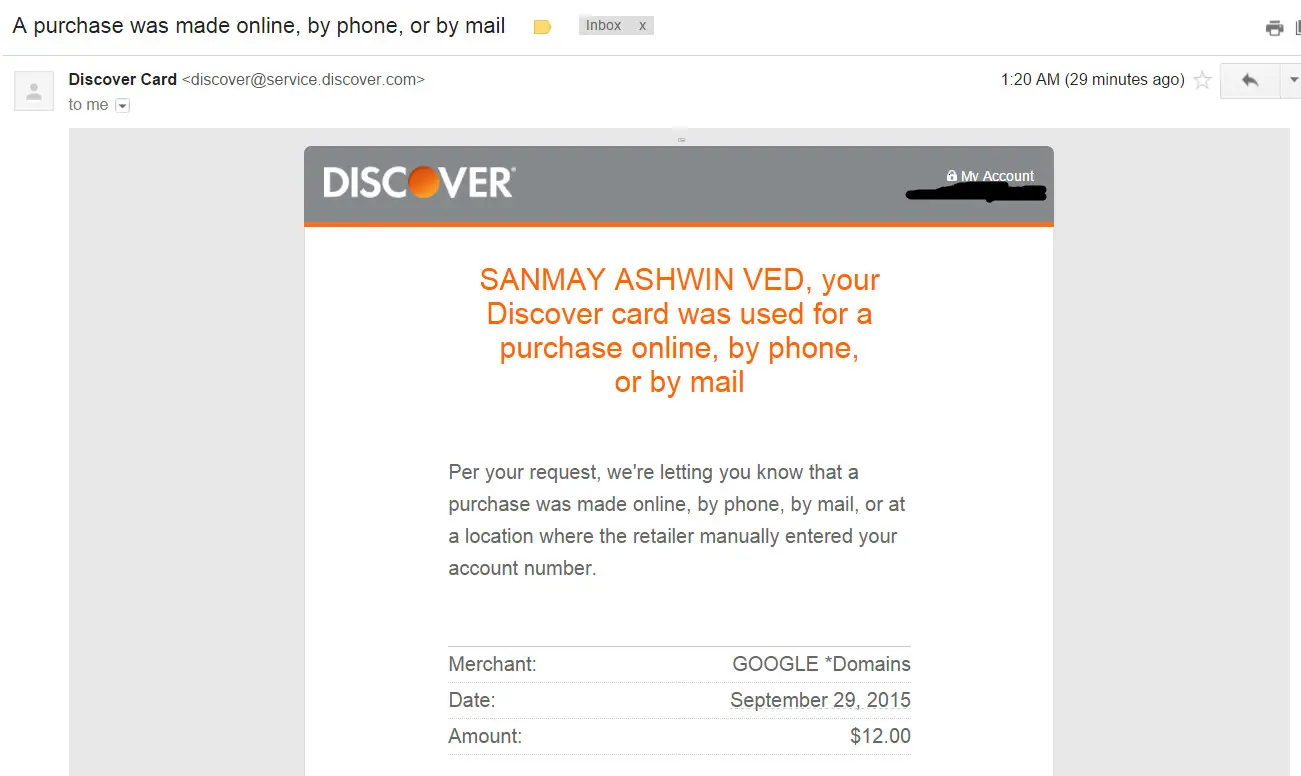 Confirmation of Sanmay Ved's purchase (LinkedIn/Sanmay Ved)