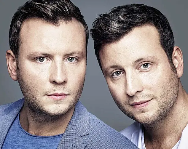 James (left) and Tom Martin (right), 37, from York (Galderma)