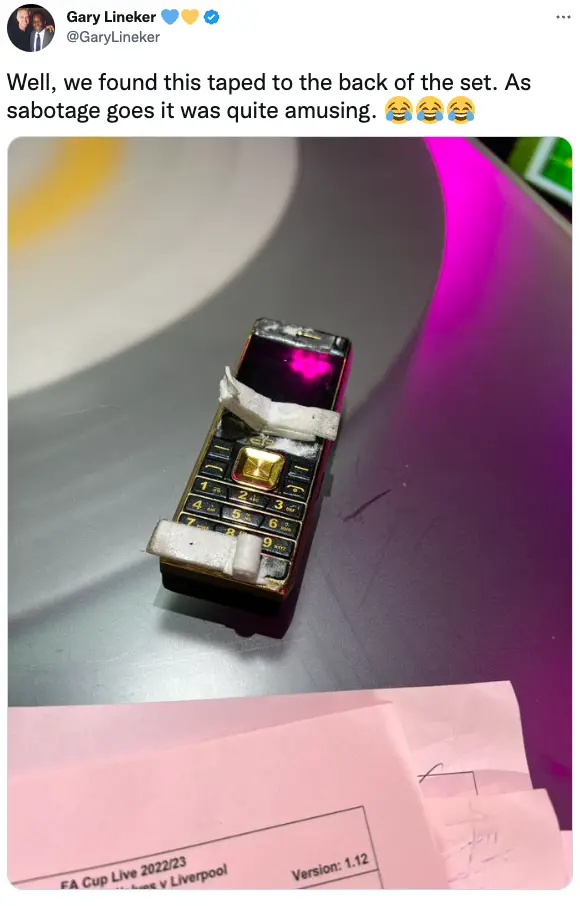 Gary Lineker managed to see the funny side.