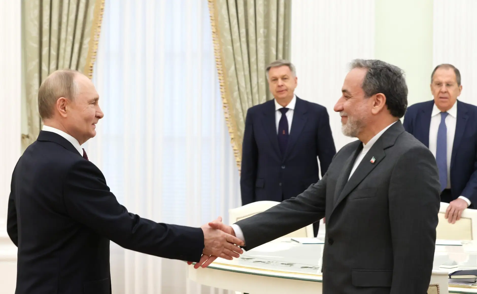 Russia welcomed the Iranian foreign minister to the Kremlin (Kremlin Press Service / Handout/Anadolu via Getty Images)