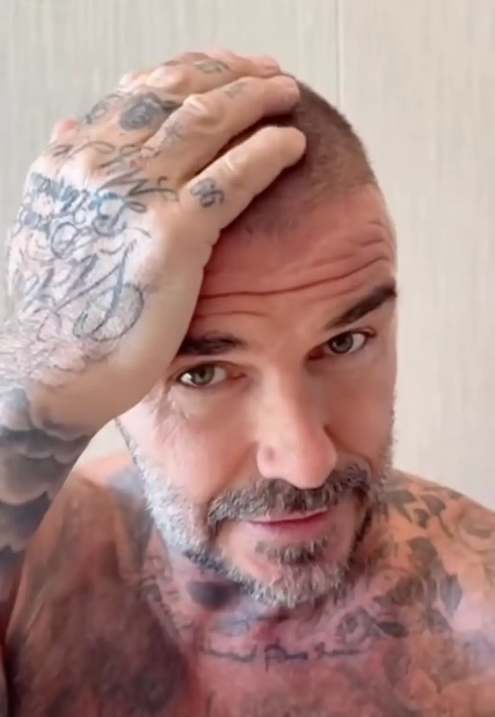 Beckham said the clipper head fell off while he was shaving (Instagram/@victoriabeckham)