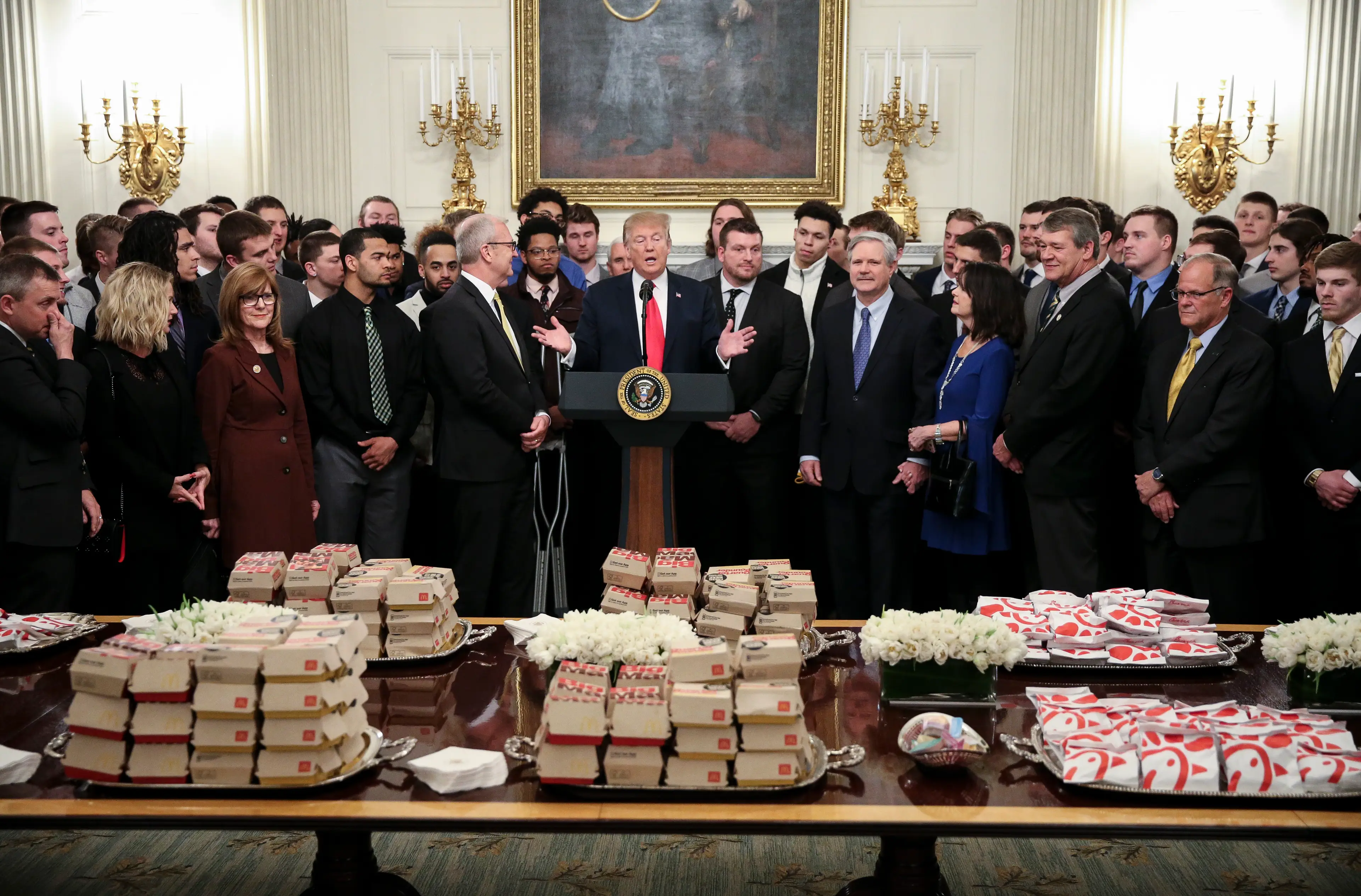 Donald Trump is known to love a good Maccies. (Oliver Contreras-Pool/Getty Images)