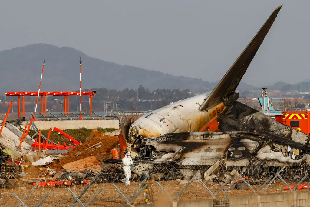 All but two of the 181 on board Jeju Air's Boeing 737-800 died from the crash on 29 December (Chris Jung/NurPhoto via Getty Images)