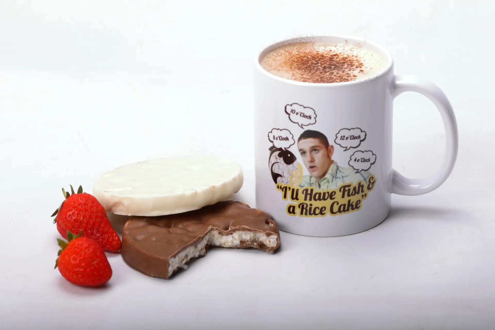 The rice cake comes in two flavours - chocolate and white chocolate. (Supplied)