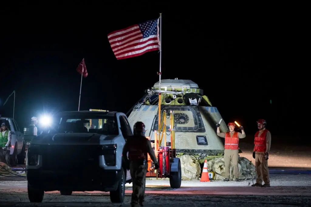 The pair were meant to return via the Boeing Starliner capsule (Aubrey Gemignani/NASA via Getty Images)