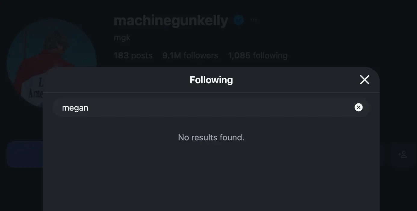 The rapper is no longer following his ex on the platform (Instagram/@machinegunkelly)