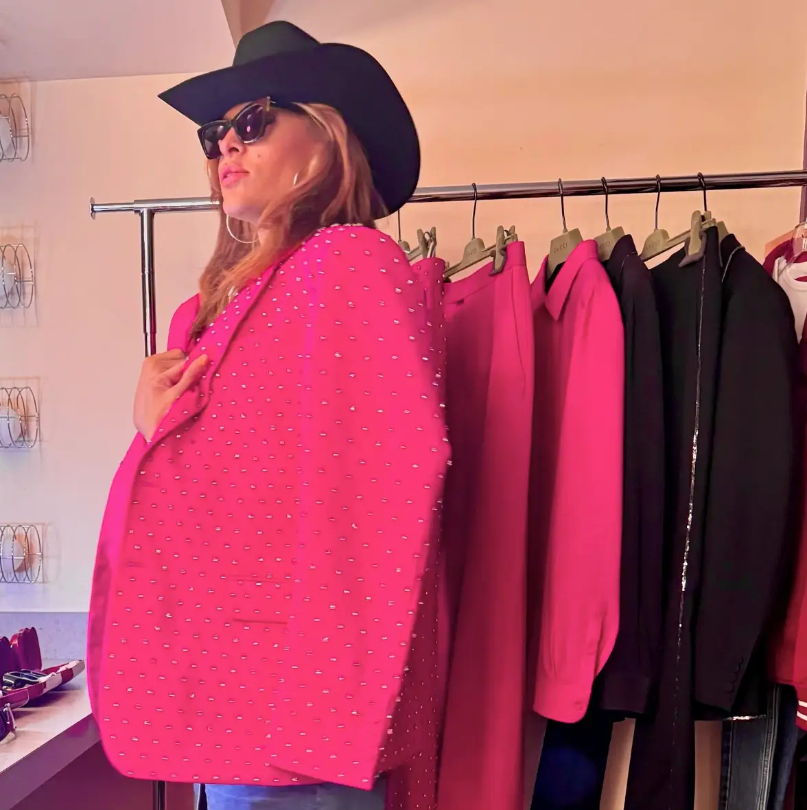 Eva supported her husband at last night's Oscars from backstage.