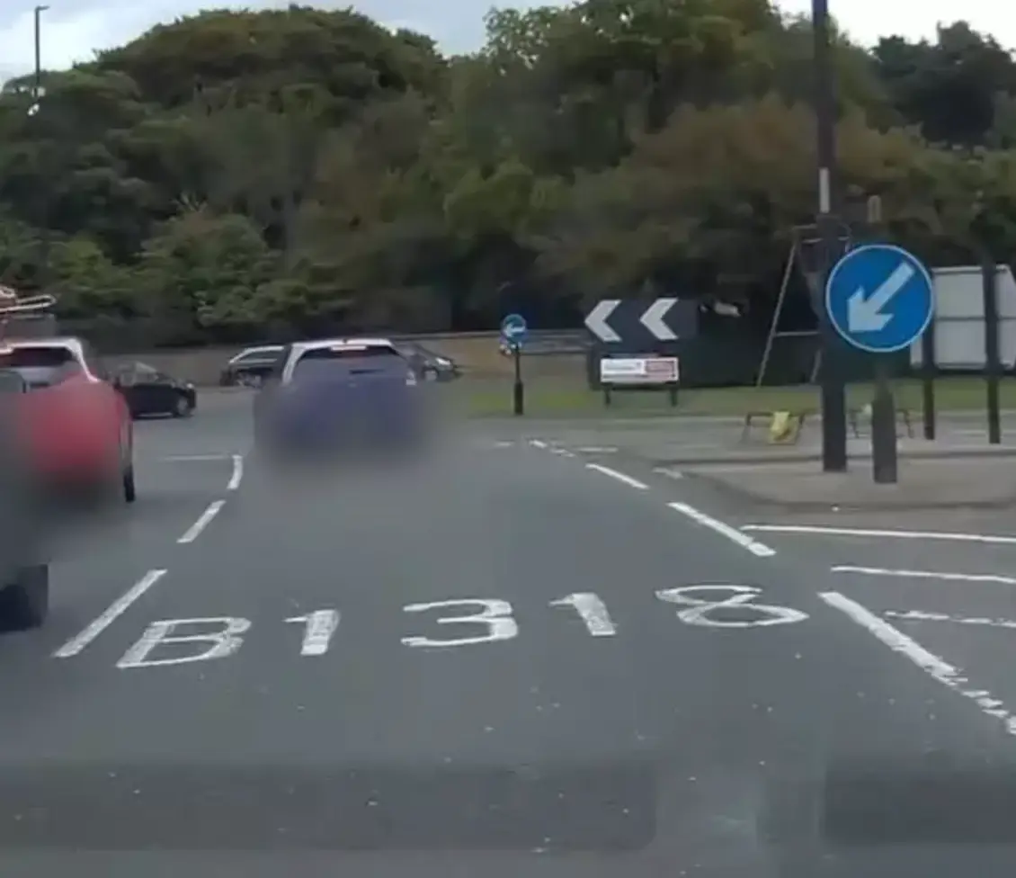 Step 1 of the roundabout slingshot, go down the right-hand lane even though you should be in the lane to turn left.