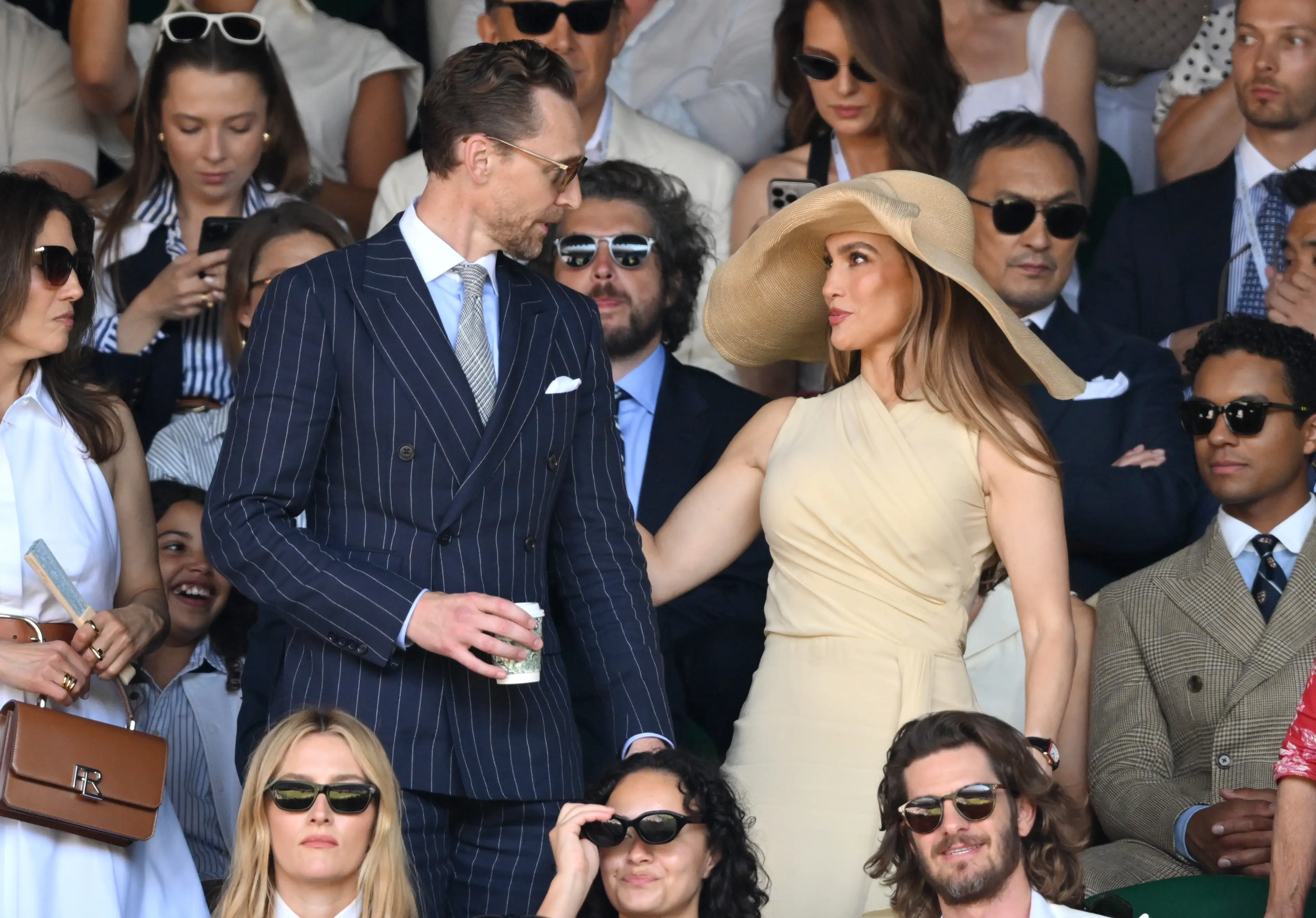 The massive hat Lopez wore to Wimbledon sparked controversy (Karwai Tang/WireImage)