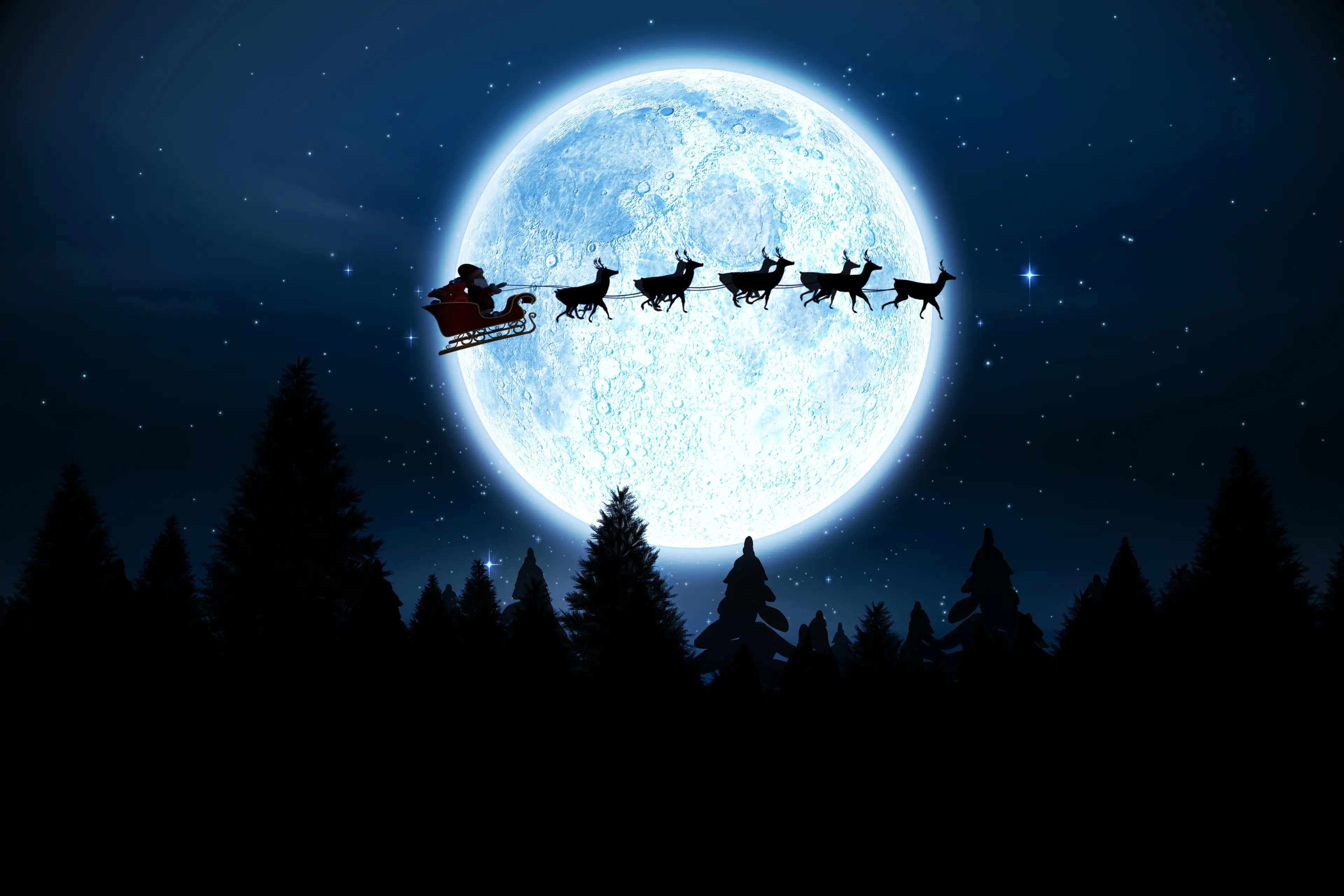 Santa Claus flies so fast it's hard to spot him in the skies, but he's tracked by satellite (Getty Stock Photo)