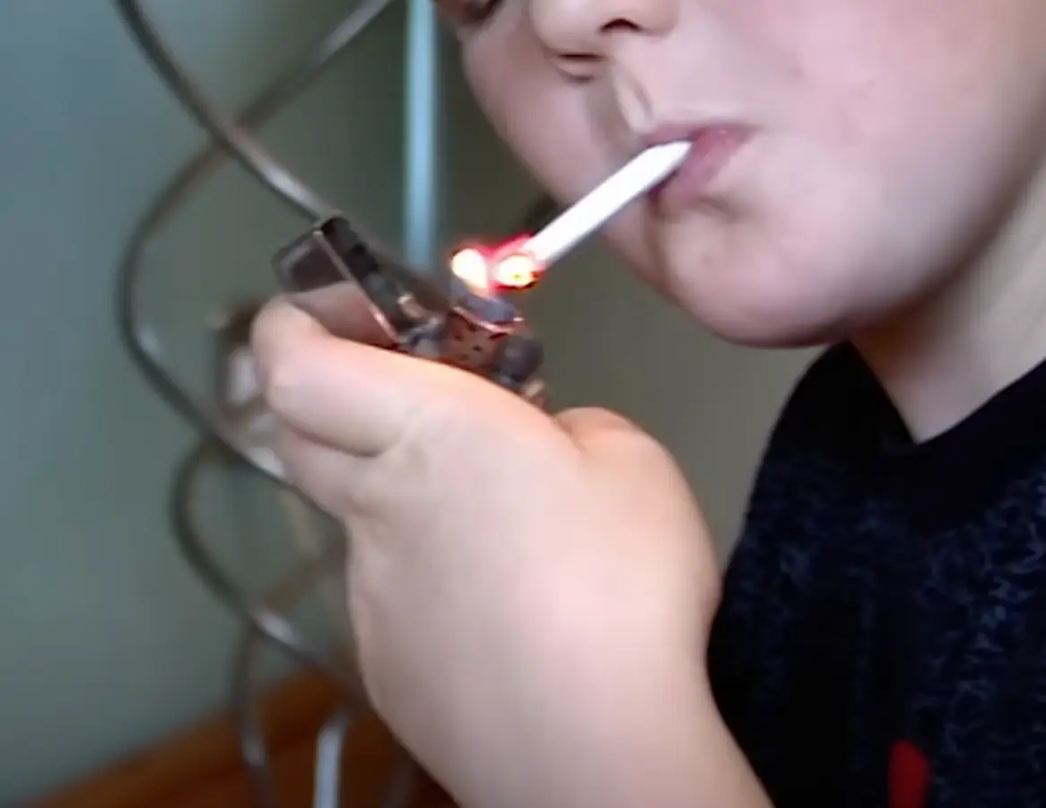 13-year-old Joel had been smoking for years by the time the documentary crew met him. (Channel 4)