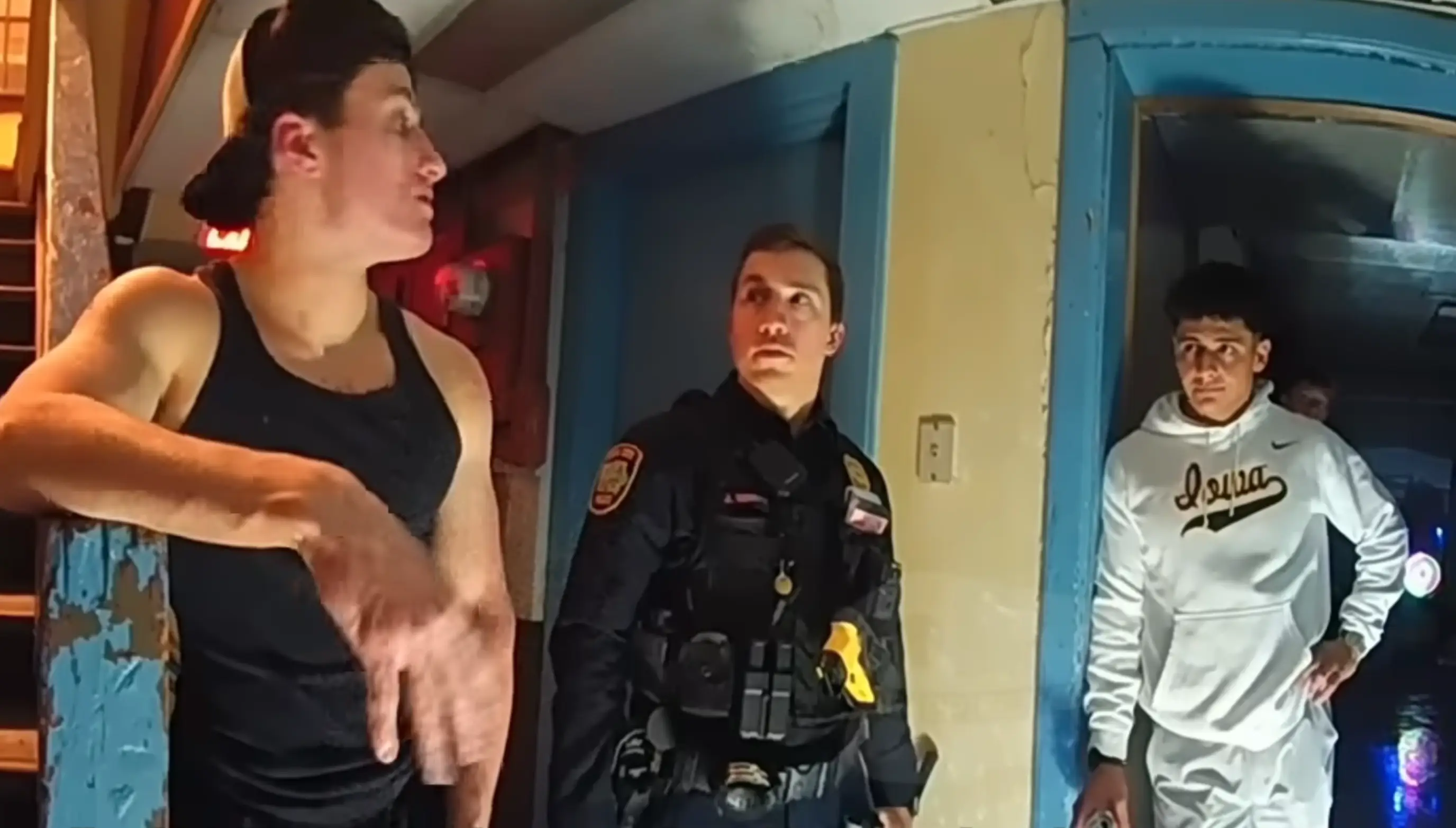 Gaya (right) was later arrested and charged by police (Crimepiece)