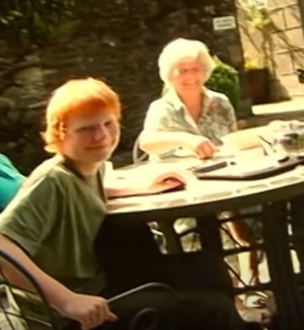 Sheeran with grandmother Nancy.