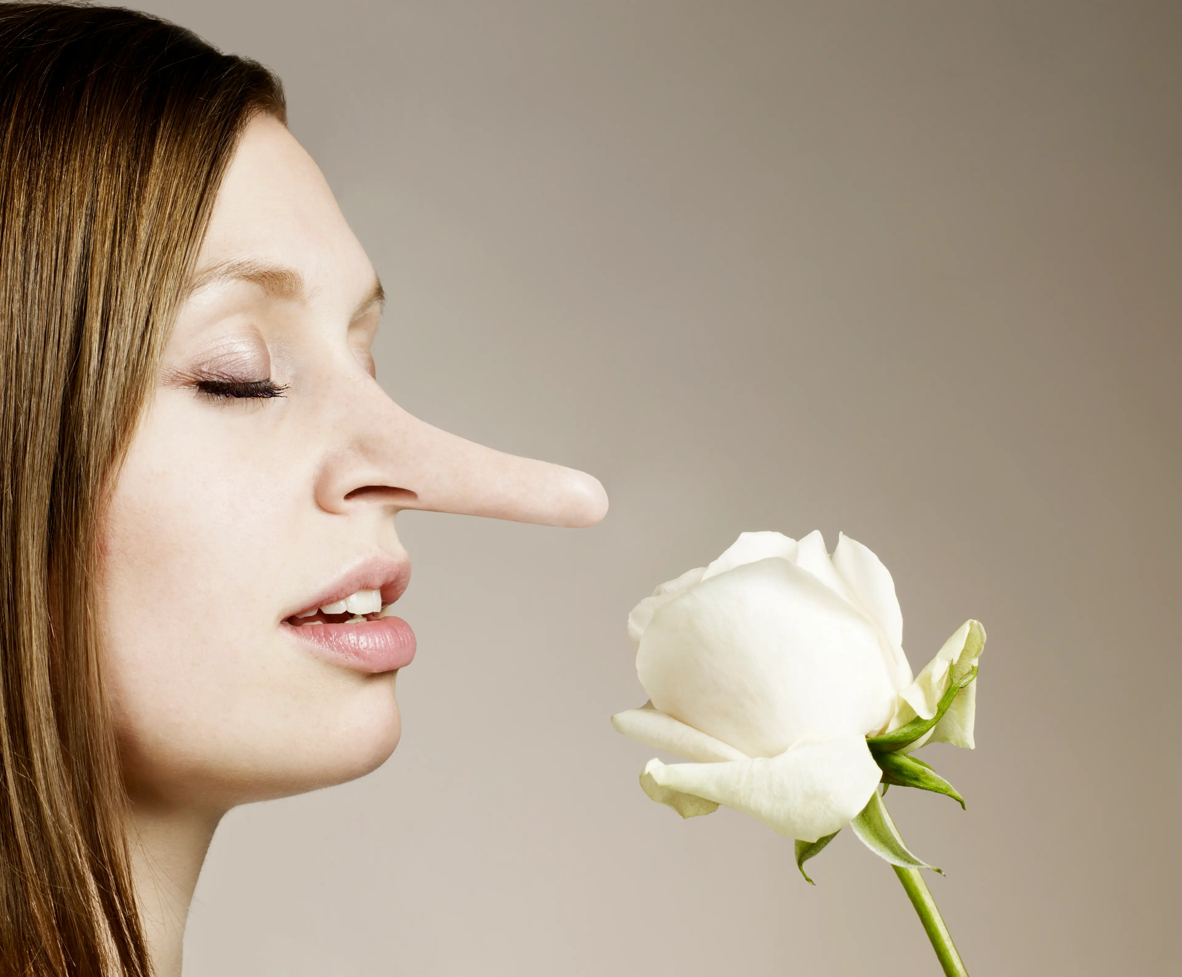 That nose doesn't seem real, and frankly we have doubts about the flower. (Getty Stock Photo)