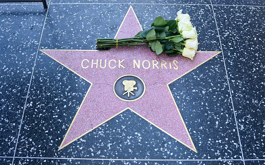 Flowers have been laid on Norris' Hollywood Walk of Fame star (Frederic J. Brown / AFP via Getty Images)