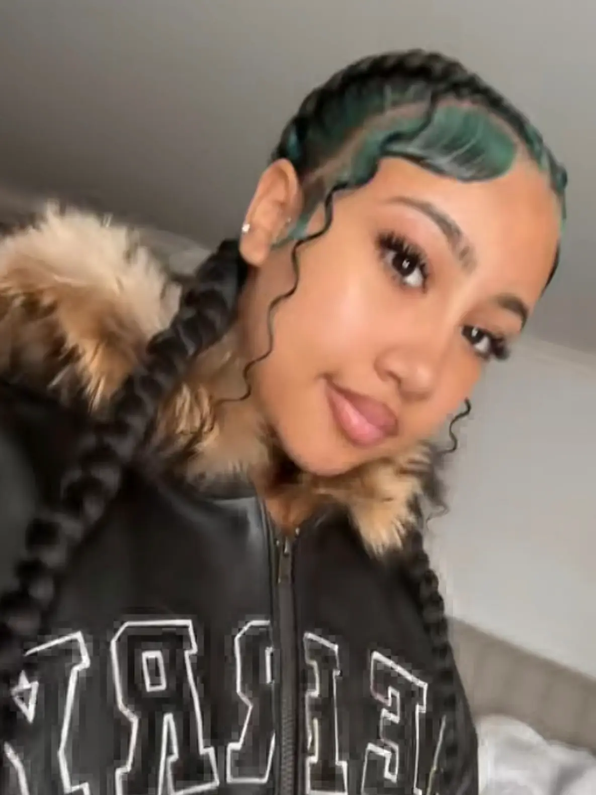 A jewellery expert has warned that dermal piercings are high maintenance, especially for a 12-year-old (TikTok/@kimandnorth)