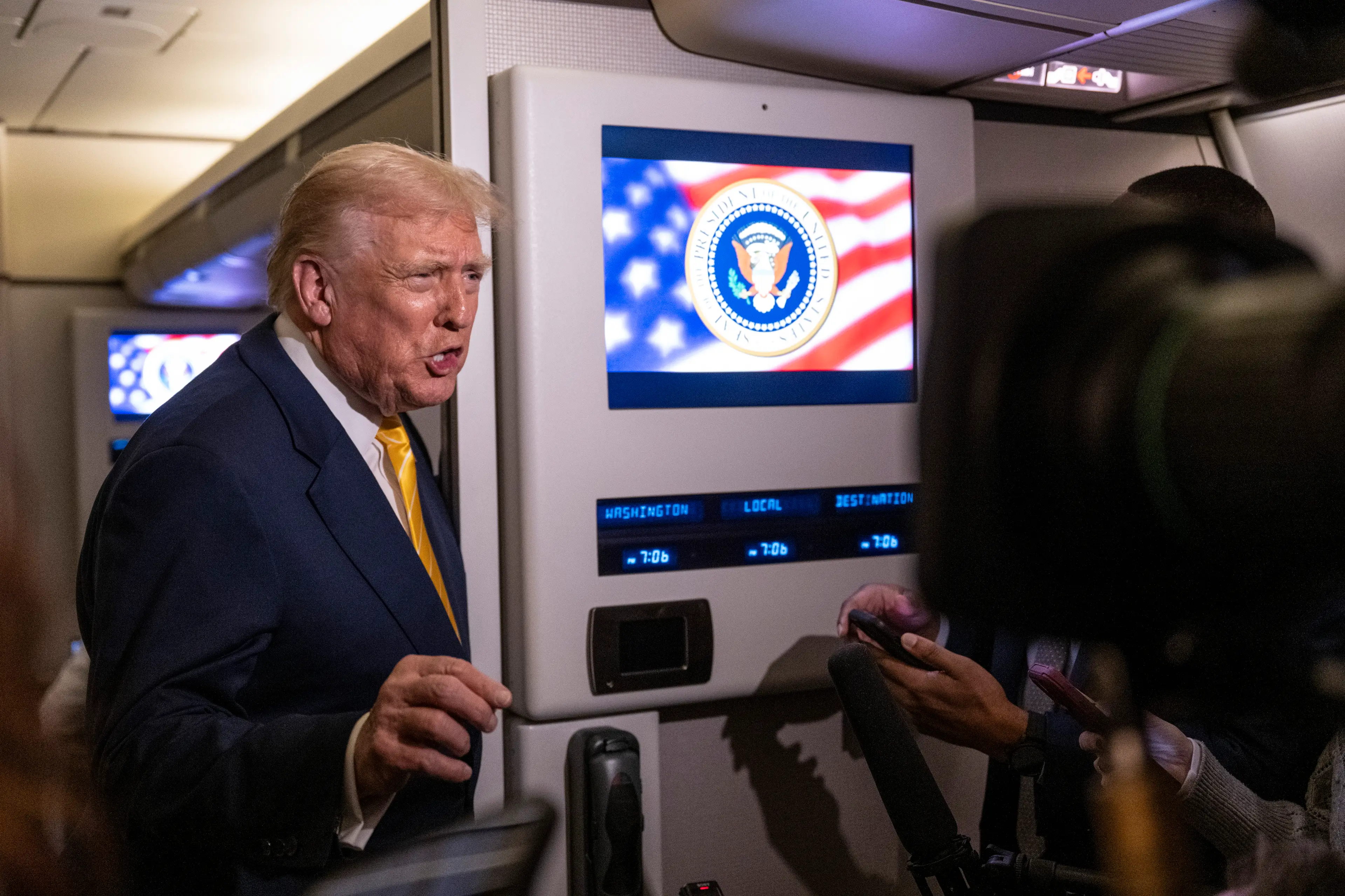 He let rip at her onboard Air Force One last Friday (Roberto Schmidt/Getty Images)