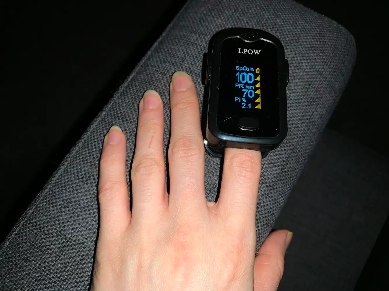 My heart rate started off at 70 beats per minute.