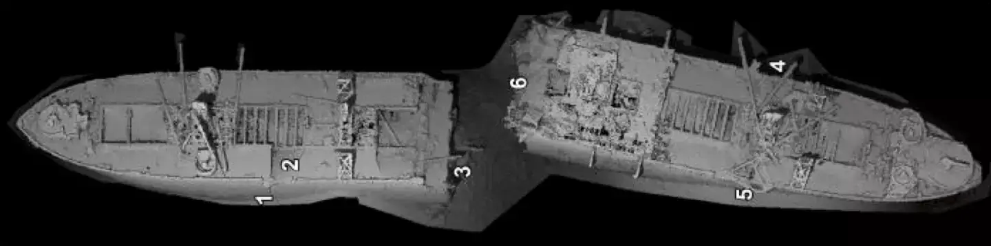 The ship broke in half and sank during WWII. (Maritime Coastguard Agency)